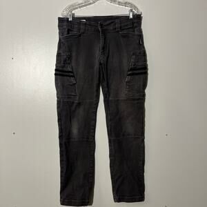 HUXTLEY Workwear Straight Slim Fit Cargo Washed Black Pants Men’s Size 32